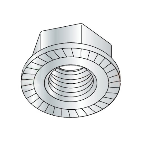 Serrated Lock Nut, #4-40, Steel, Zinc Plated, 10000 PK